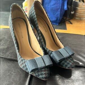 Antonio Melani Women's Tweed Pumps with Bow - Blue and Green